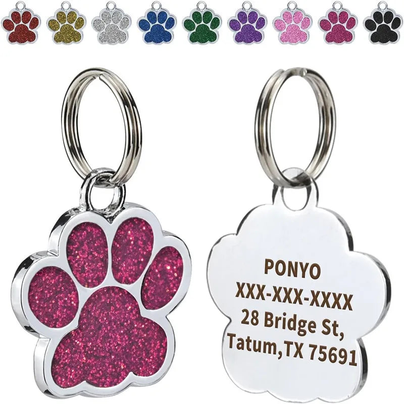 Médaille personnalisée pour chien et chat (Forme Patte)