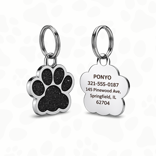 Personalized dog and cat tag (Paw shape)