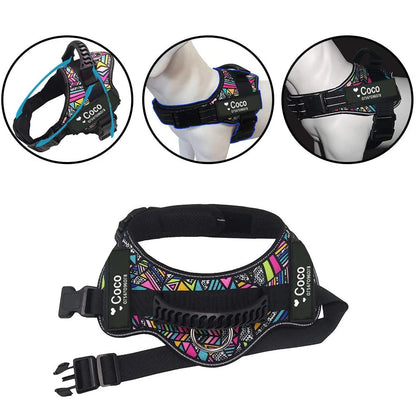 Harnais pour chien patch personnalisé avec poignée