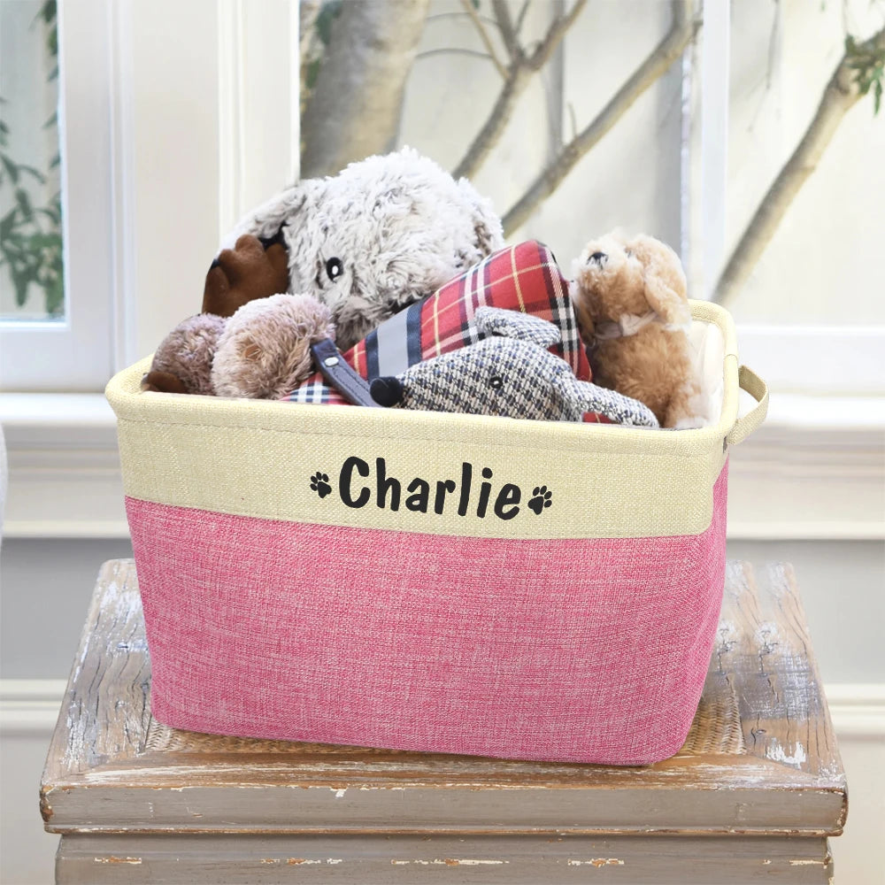 Panier de rangement personnalisé pour jouets de chien et chat