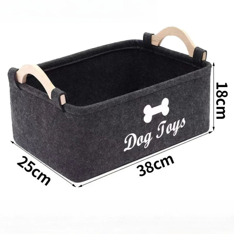 Boîte de rangement de jouets en feutre pour animaux de compagnie