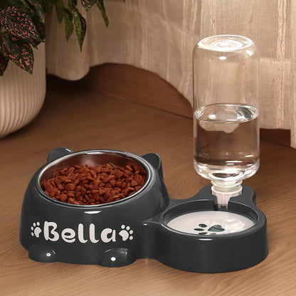 Bol d'alimentation et d'eau automatique personnalisé pour chat