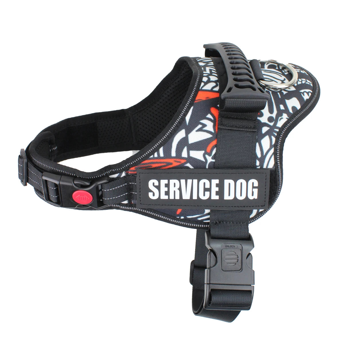 Harnais pour chien patch personnalisé avec poignée