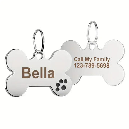 Médaille personnalisée pour chien et chat (Forme Os)