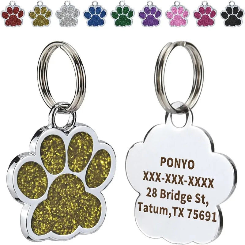 Médaille personnalisée pour chien et chat (Forme Patte)