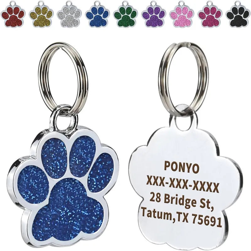 Médaille personnalisée pour chien et chat (Forme Patte)