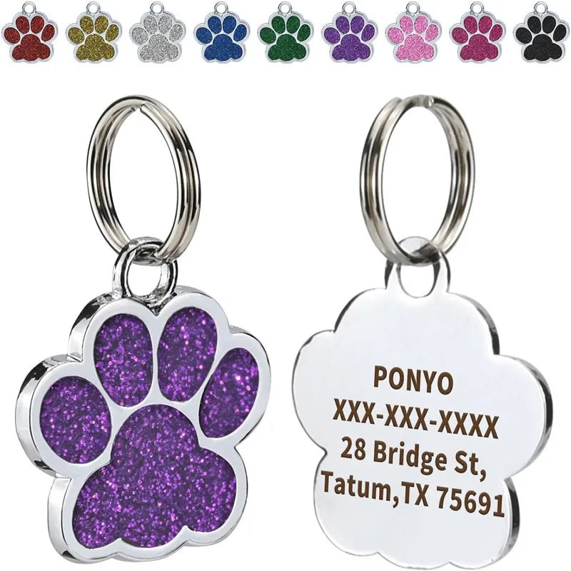 Médaille personnalisée pour chien et chat (Forme Patte)