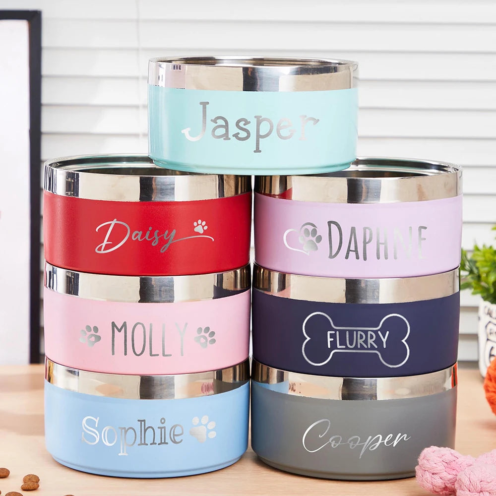 Gamelle personnalisée en acier inoxydable pour chien et chat