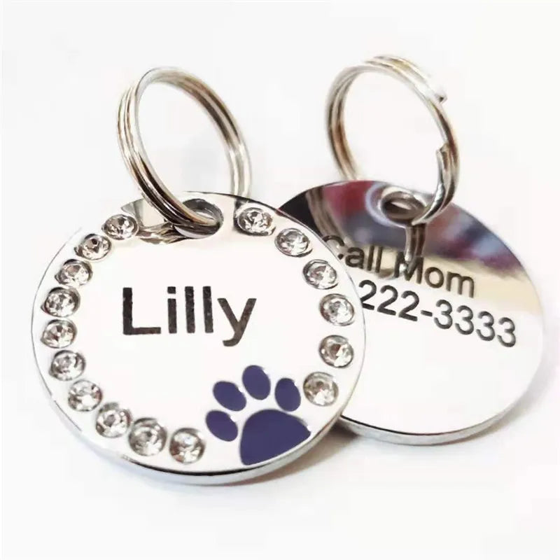 Médaille Personnalisable à Strass pour Chat et Chiens