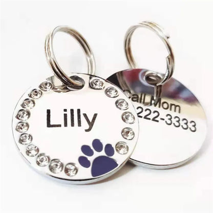 Médaille Personnalisable à Strass pour Chat et Chiens