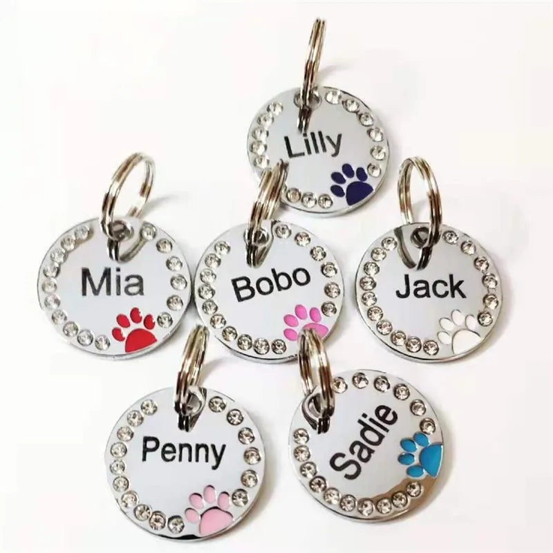 Médaille Personnalisable à Strass pour Chat et Chiens