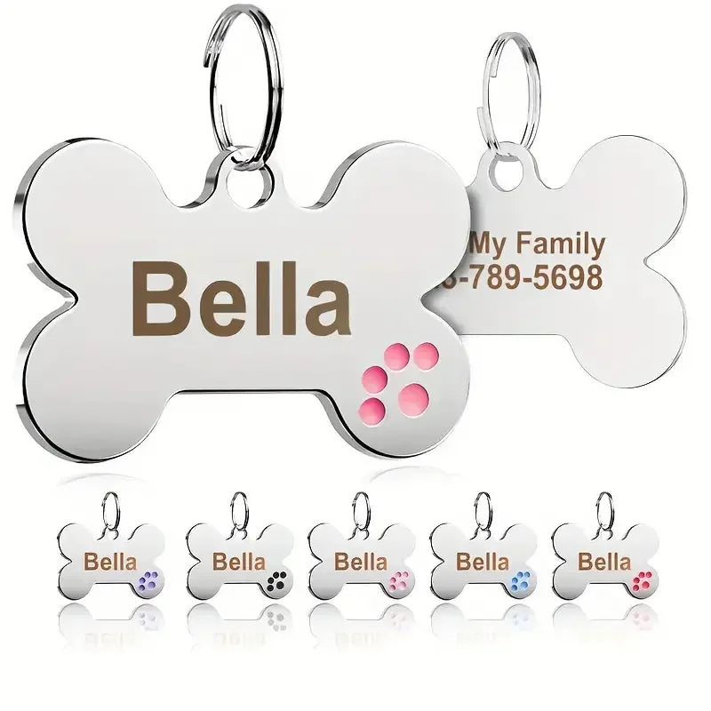 Médaille personnalisée pour chien et chat (Forme Os)