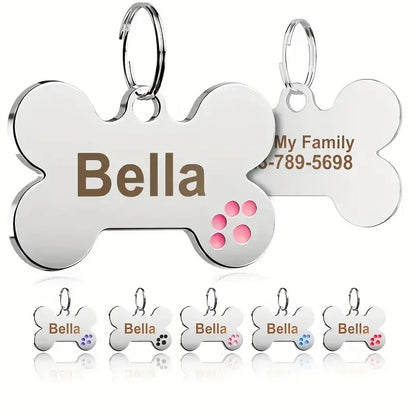 Médaille personnalisée pour chien et chat (Forme Os)