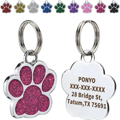 Médaille personnalisée pour chien et chat (Forme Patte)