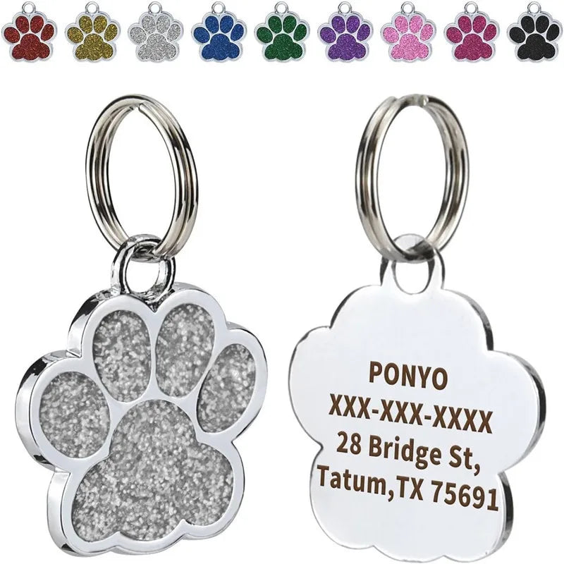 Médaille personnalisée pour chien et chat (Forme Patte)