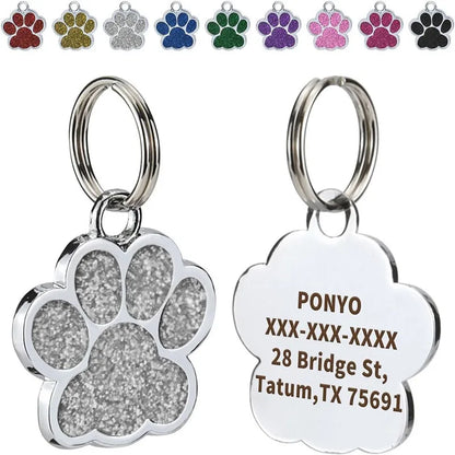 Médaille personnalisée pour chien et chat (Forme Patte)