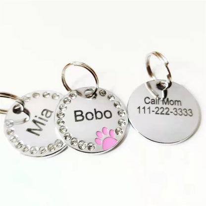 Médaille Personnalisable à Strass pour Chat et Chiens