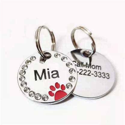 Médaille Personnalisable à Strass pour Chat et Chiens