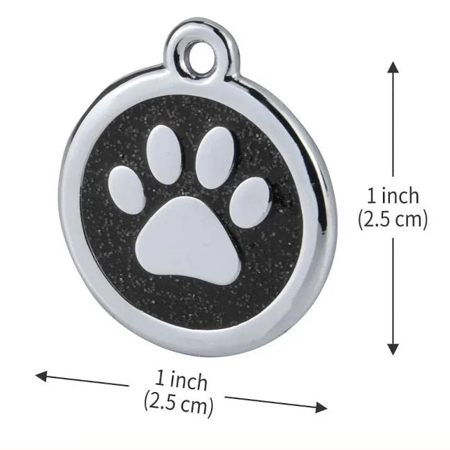 Médaille personnalisée pour chien et chat (Forme Ronde avec Patte au Centre)