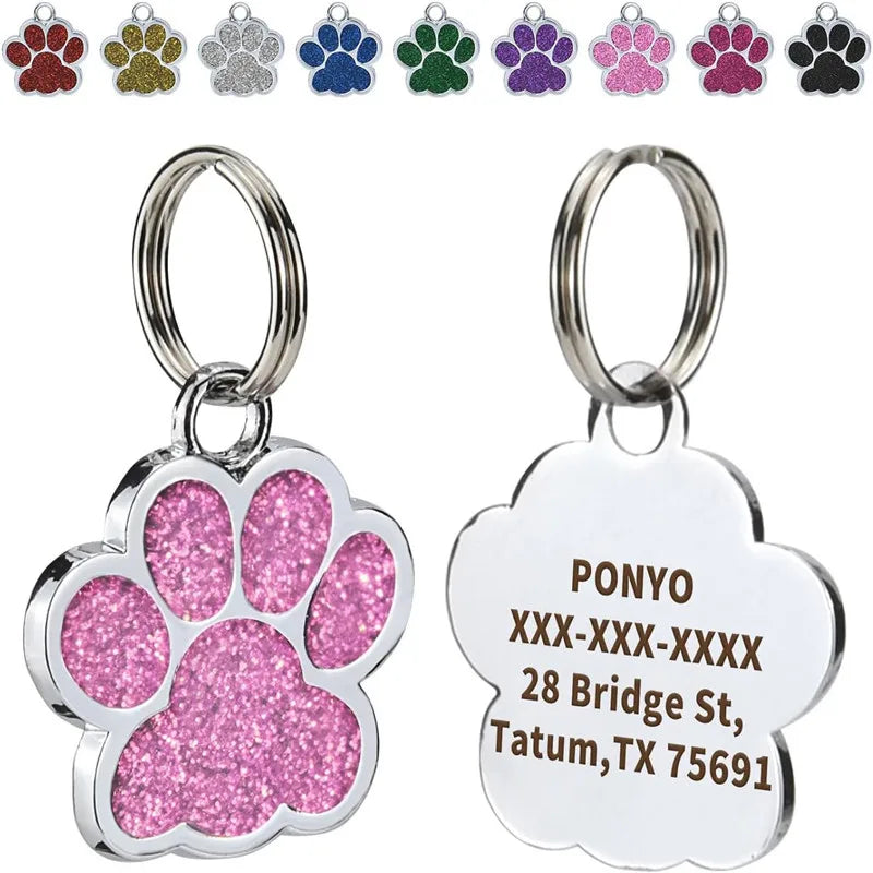 Médaille personnalisée pour chien et chat (Forme Patte)