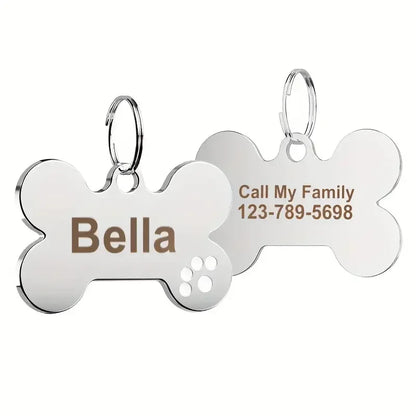 Médaille personnalisée pour chien et chat (Forme Os)