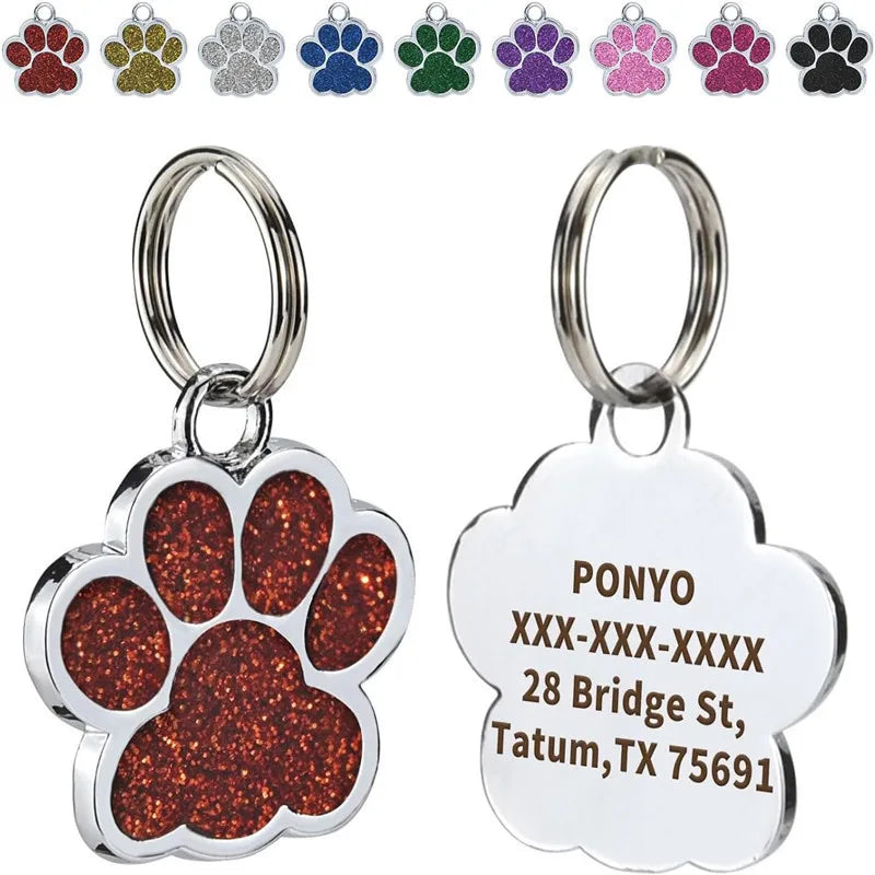 Médaille personnalisée pour chien et chat (Forme Patte)