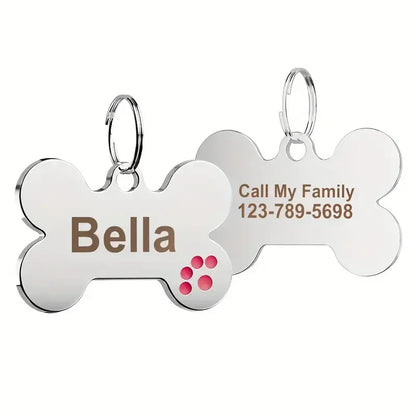 Médaille personnalisée pour chien et chat (Forme Os)