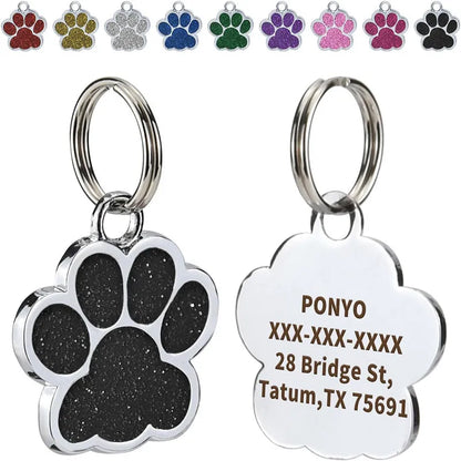 Médaille personnalisée pour chien et chat (Forme Patte)
