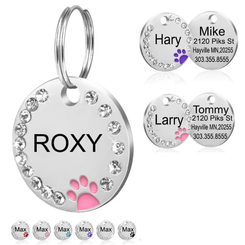 Médaille Personnalisable à Strass pour Chat et Chiens