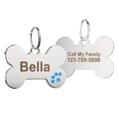 Médaille personnalisée pour chien et chat (Forme Os)