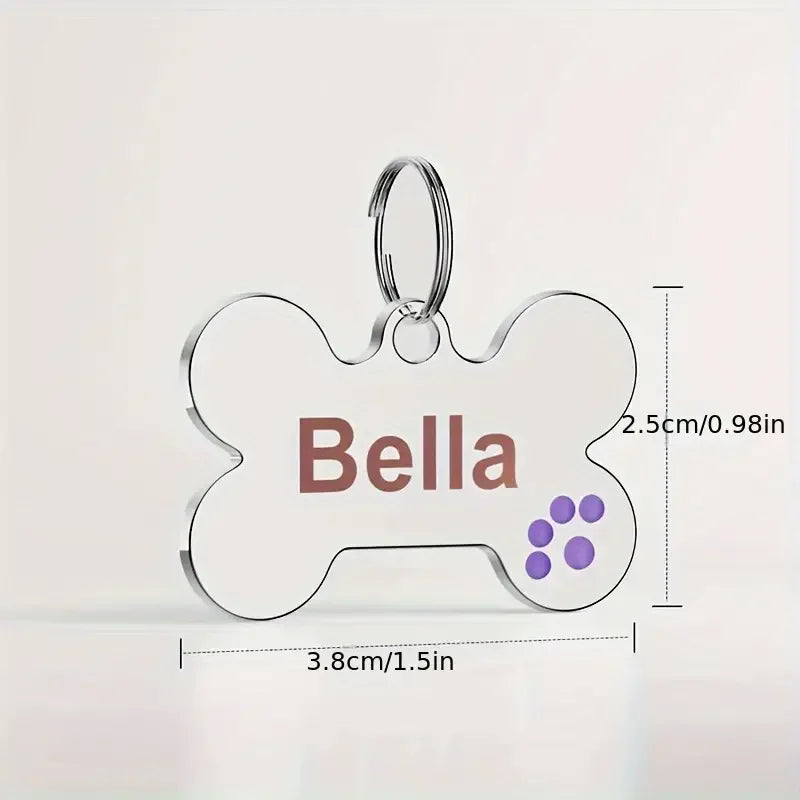Médaille personnalisée pour chien et chat (Forme Os)
