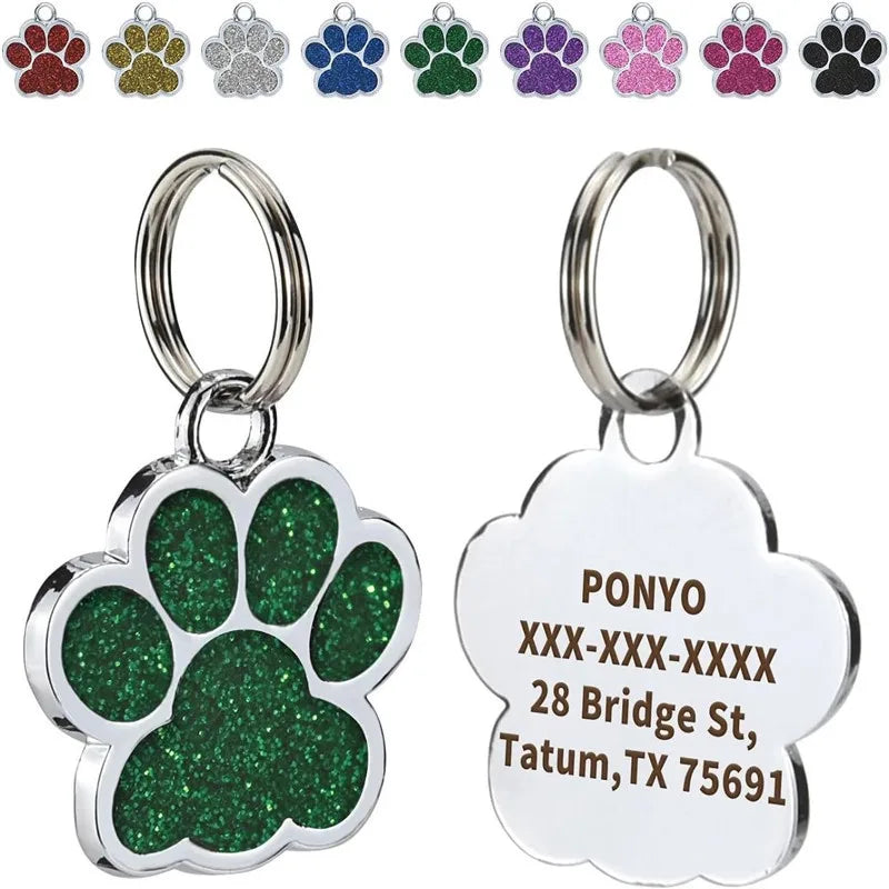 Médaille personnalisée pour chien et chat (Forme Patte)