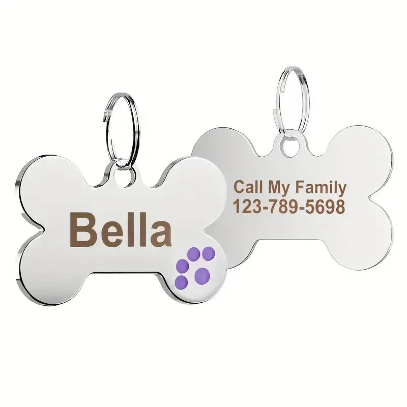 Médaille personnalisée pour chien et chat (Forme Os)
