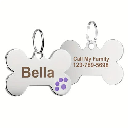 Médaille personnalisée pour chien et chat (Forme Os)