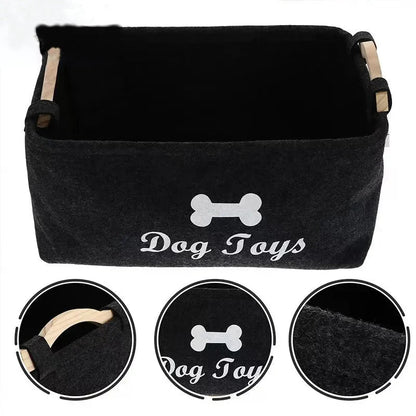 Boîte de rangement de jouets en feutre pour animaux de compagnie